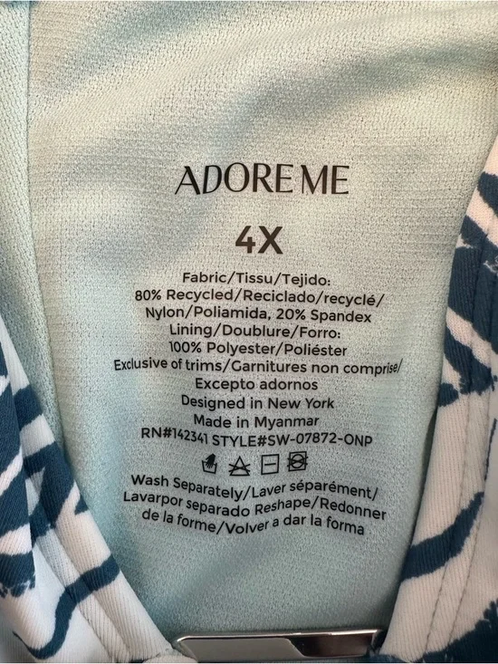 Adore Me One Piece Andria Contour Floral Daisy Swimsuit, Plus Size 4X or 28 New - Picture 6 of 11